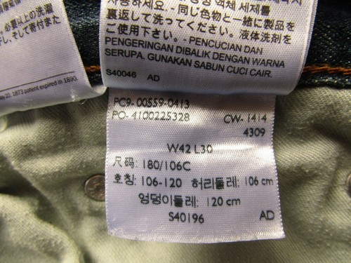 Levi's 559 men's jeans relaxed straight fit W42 L30 mid blue LEVD359 - Picture 5 of 7