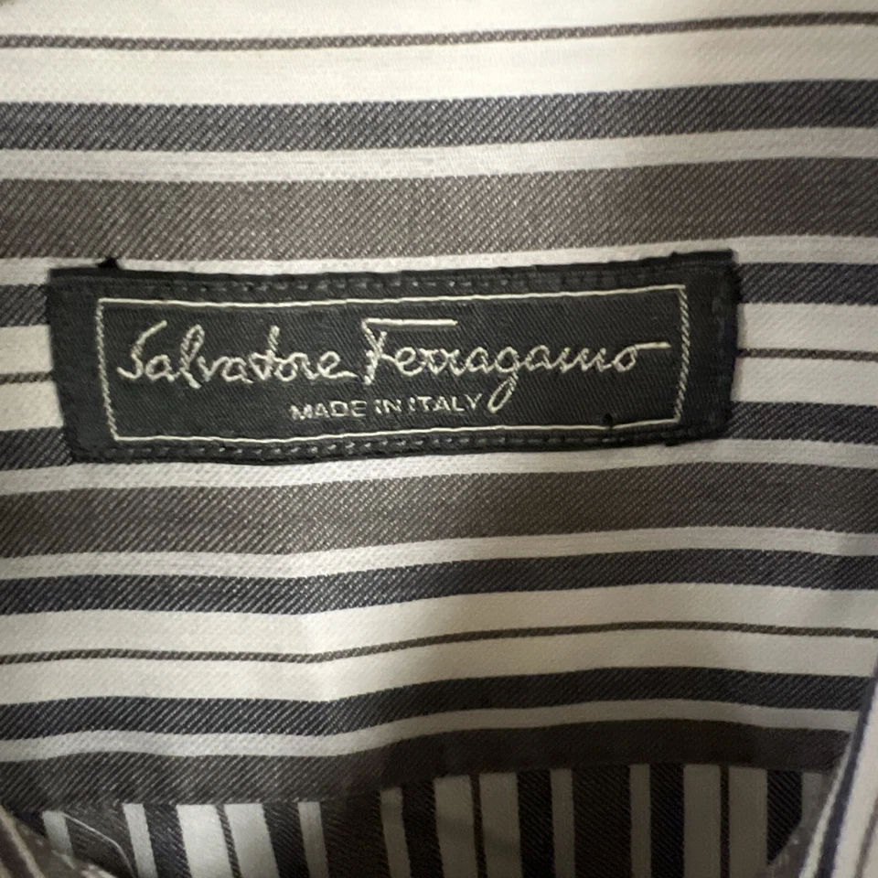 CAMISA SALVATORE FERRAGAMO MANGA LARGA A RAYAS HOMBRE TALLA L Foto 3 de 4