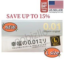 Condones grandes Sagami Original 001 L 0,01 mm poliuretano sin látex 10 piezas Japón EE. UU.