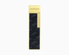 S.T. Dupont Lighter Jet Flat Twiggy Monogram 1872 Black And Gold 030079
