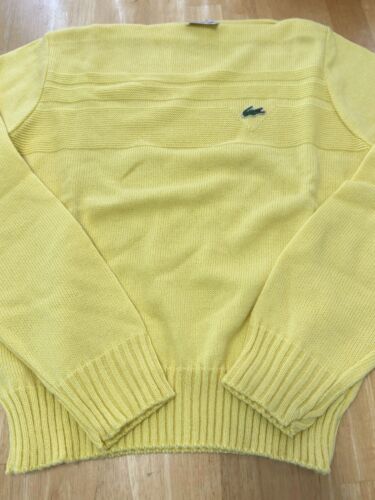 VTG NWT Haymaker Lacoste Boat Neck Sweater Women’s Yellow Sz 38 Made in USA