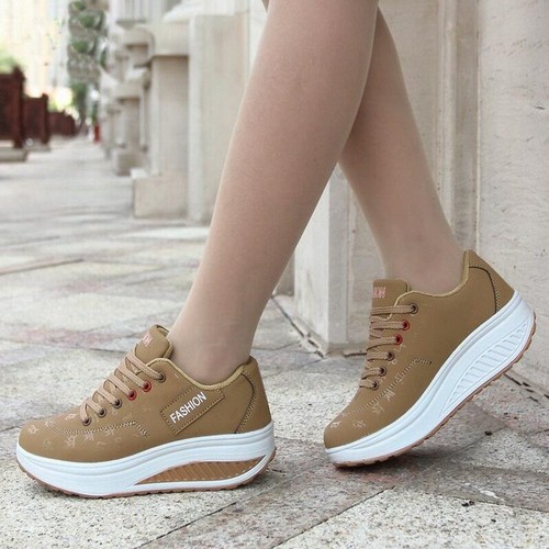Tenis De Mujer Moda 2019 Zapatillas Para Deporte Plataforma De Cuñas  Impermeable | eBay