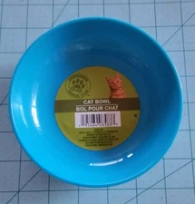 Greenbrier Brand: Blue Plastic Cat Bowl With Silicone Base - New & Free Shipping