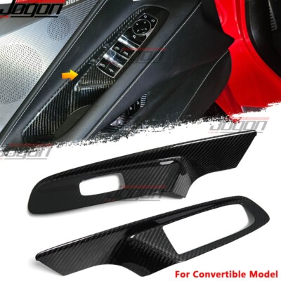 Real Carbon Door Window Lift Button Panel For Corvette C8 Stingray Z06 HTC 20-26