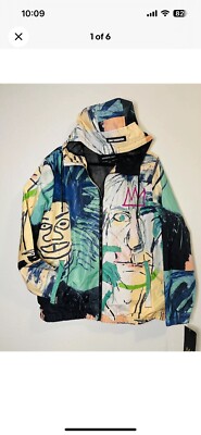 Jean-Michel Basquiat Members Only Jacket Windbreaker Hood Size XL