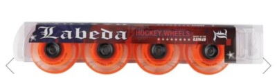 Labeda Millennium Gripper Orange Roller Hockey Inline Wheels 76mm SOFT 4 Pack