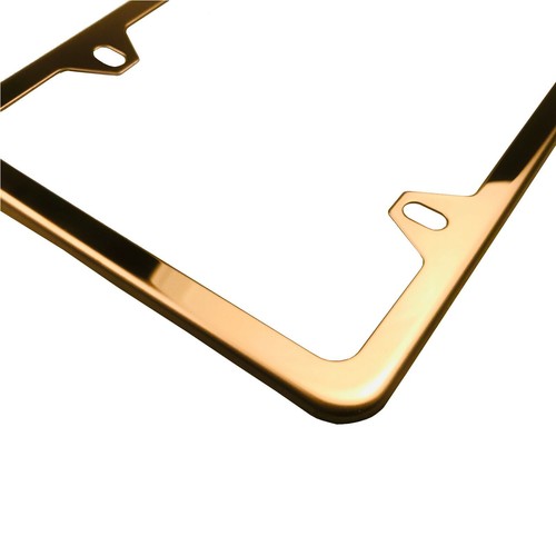 Fit Mclaren Laser Etching Stainless Steel RoseGold Slim License Frame w/Cap - Picture 3 of 3