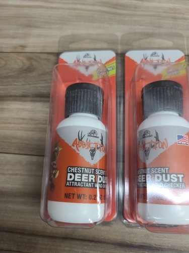 (4) Bio-Logic Addiction Chestnut Scent Deer Dust Attractant Wind Checker .2 oz - Picture 2 of 8