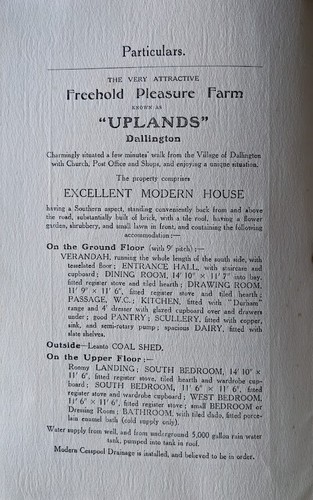 AUCTION SALE PARTICULARS OF "UPLANDS," DALLINGTON, HEATHFIELD. 1925. (TN21 9NG) - Picture 5 of 9