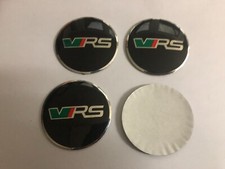 4x Sticker VRS Wheel Centre Cap Emblem Decal 56mm Black / Green Stickers