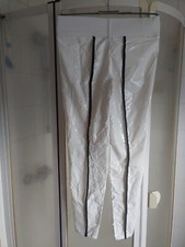 Hochglanz Lack Vinyl - Leggings Rubber Gr. L / 40 weiß/schwarz