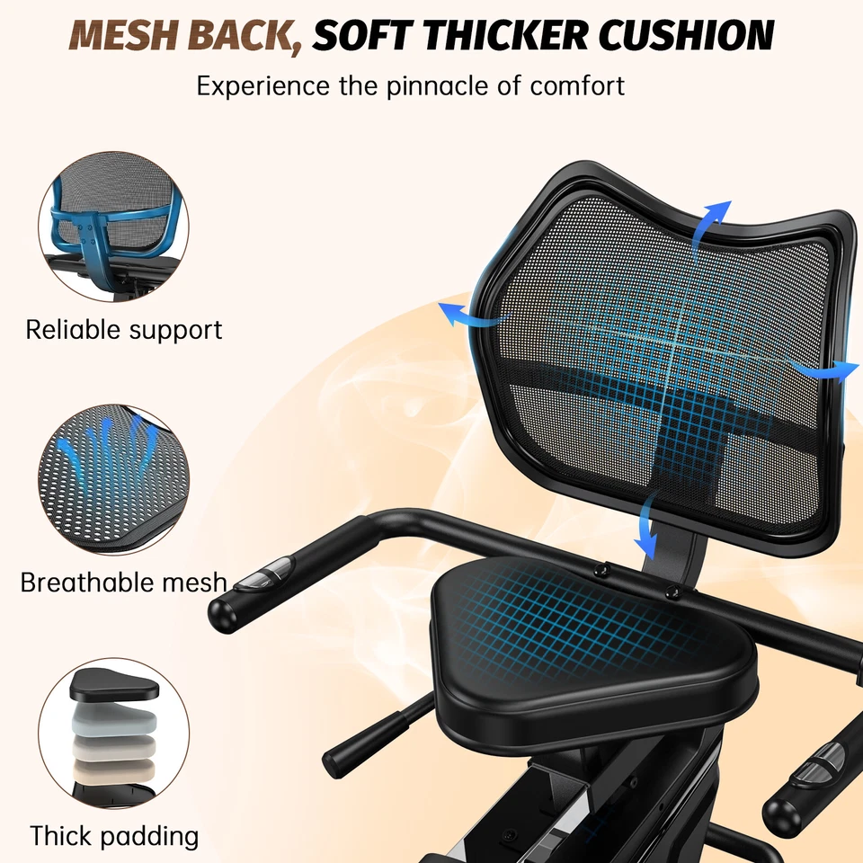 Magnetic Recumbent Exercise Bike Stationary Bikes for Home Fitness Workout Bike - Image 4 of 4