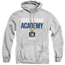 Coast Guard Academy Adult Pullover Hoodie Stacked, Athletic Heather, S-3XL