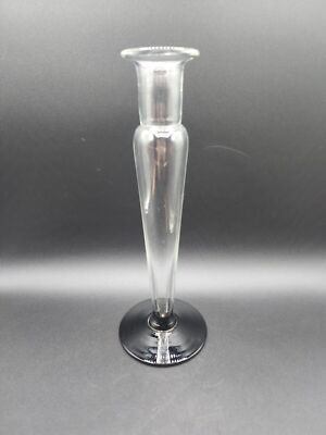 trumpet bud vase amethyst base, 11 1/2  Tall