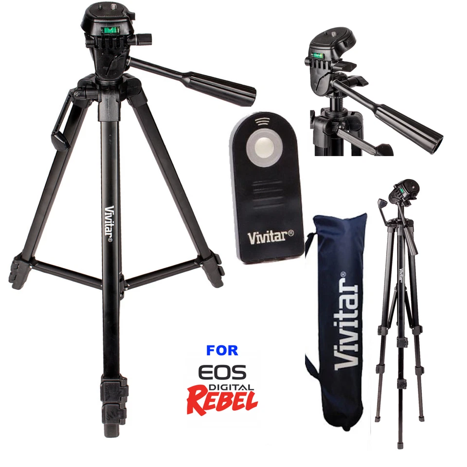 52" TRÍPODE + MOCHILA VIVITAR + KIT REMOTO IR PARA CANON EOS REBEL T5 T5I T6T6I T3I Foto 2 de 4