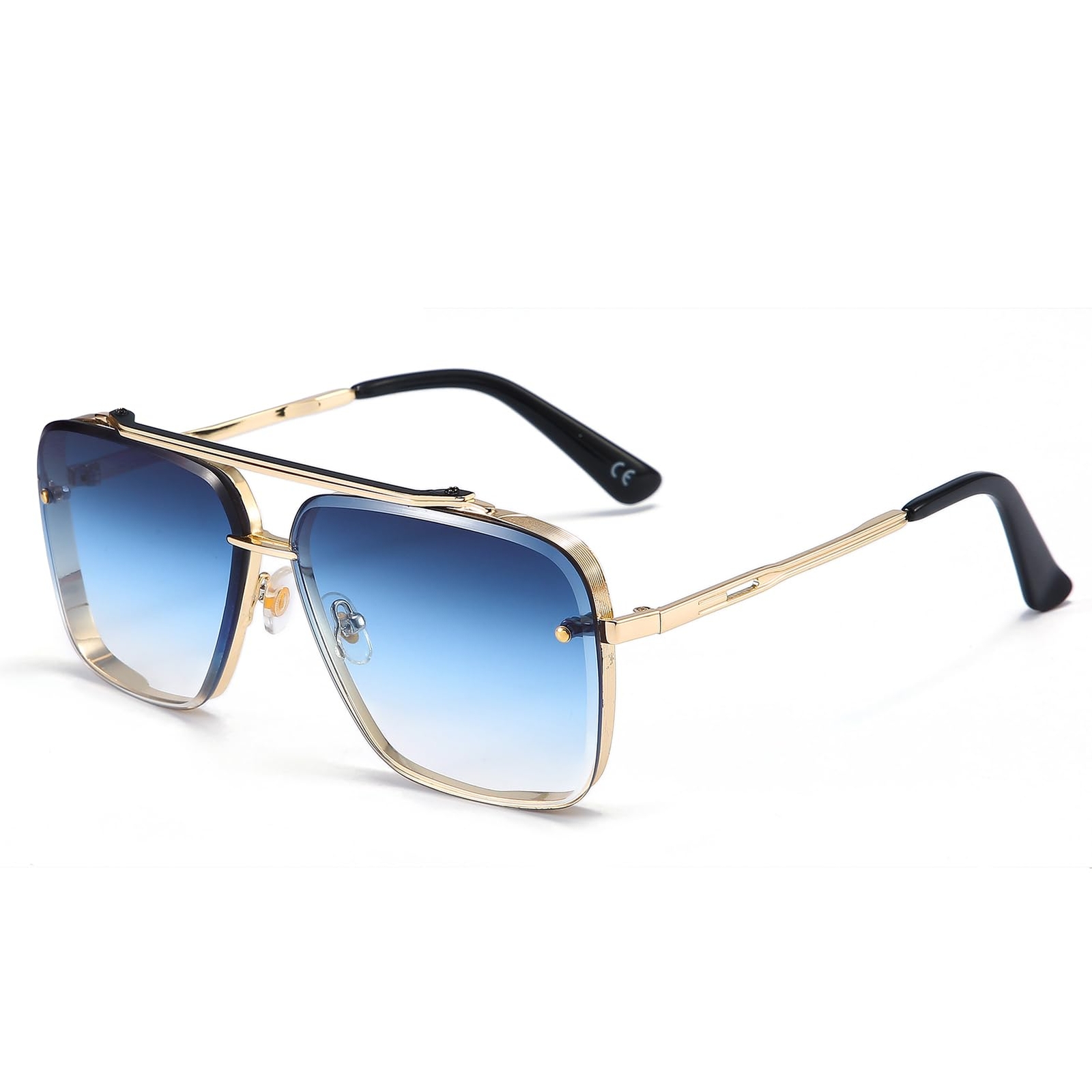 Square Aviator Sunglasses for Men and Women Fashion Metal Gradient Shades Frames-image