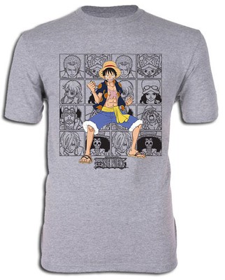 One Piece Dressrosa Arc Straw Hat Crew Portraits Gray T Shirt Ebay