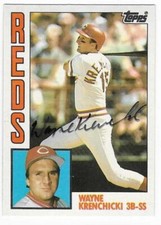 WAYNE KRENCHICKI 1984 TOPPS TRADED AUTOGRAPHED SIGNED # 65T CINCINNATI REDS