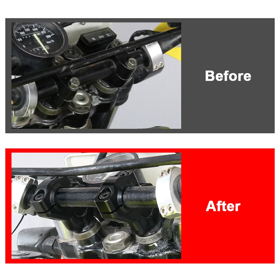 Elevadores de montaje de manillar desplazados aptos para Ducati Monster 695/750/800/900/1000 negros Foto 3 de 4