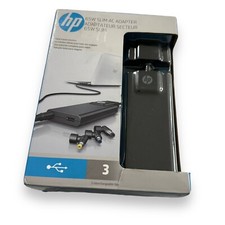 HP 65W Slim AC Adapter G6H47AA w/ 3 Interchangeable Tips for Travel - BRAND NEW 