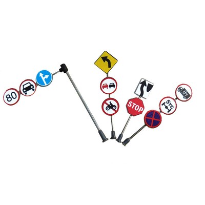 Diorama HO Scale City Traffic Signs Model Railway Road Scene Display Props Model