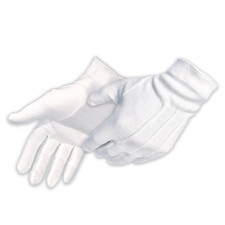 50 Pairs - Large Gloves Legend 100 Cotton White Parade Formal Attire Gloves