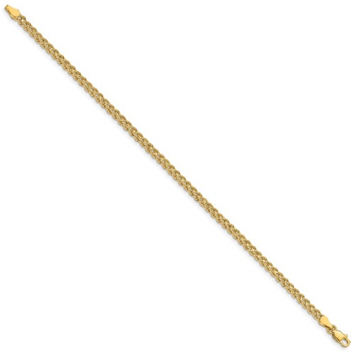 14k Yellow Gold 3.0mm Wide Double Strand Rope Chain Bracelet 7" 3.46g for Mom - Picture 2 of 3