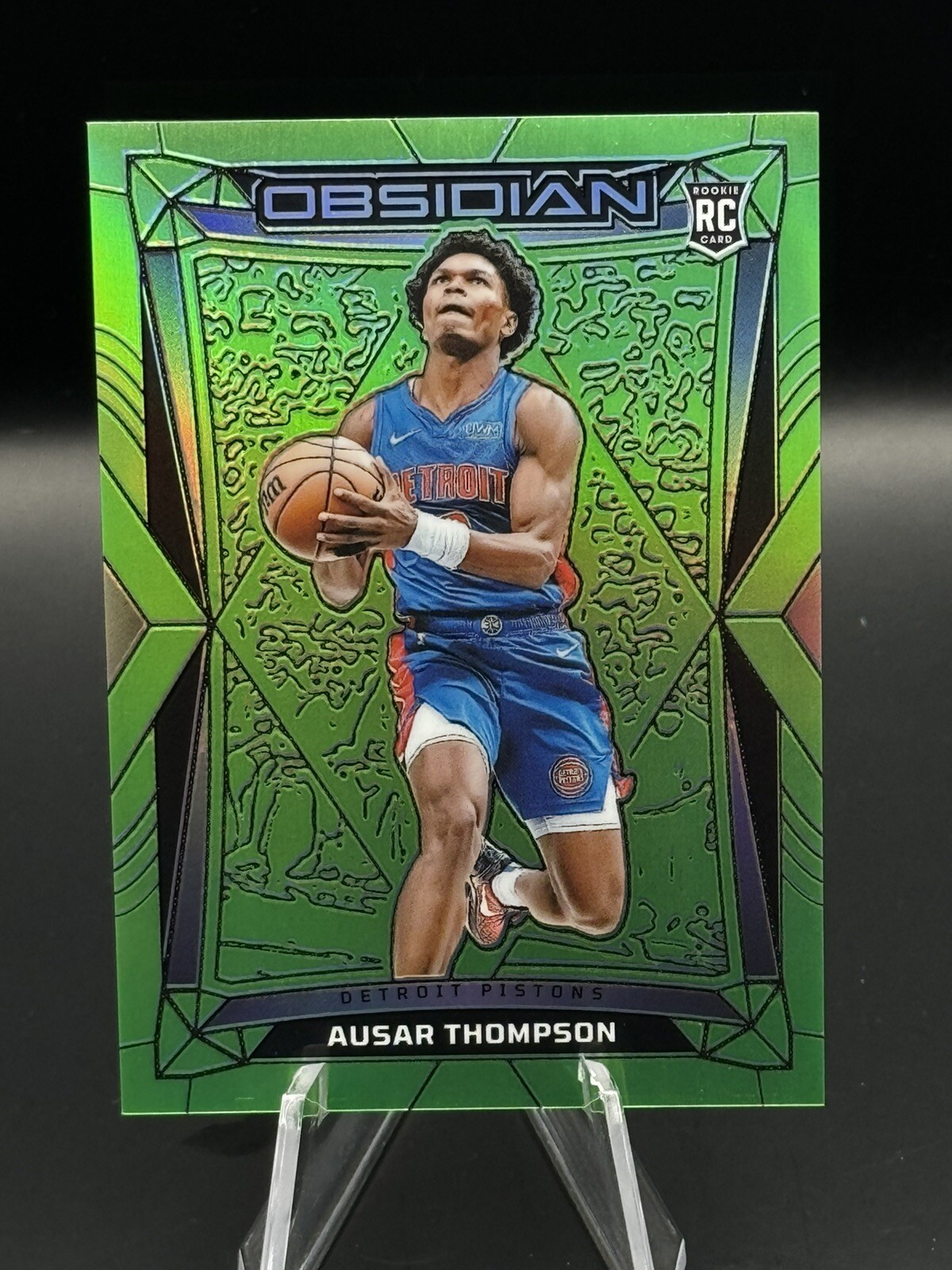 2023-24 Obsidian Ausar Thompson #58 RC Green Flood Electric Etch 11/25 Pistons