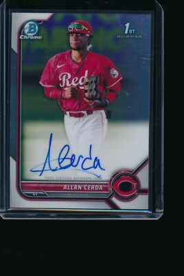 ALLAN CERDA AUTO 1st 2022 Bowman Chrome Prospects Autograph Rookie Card RC