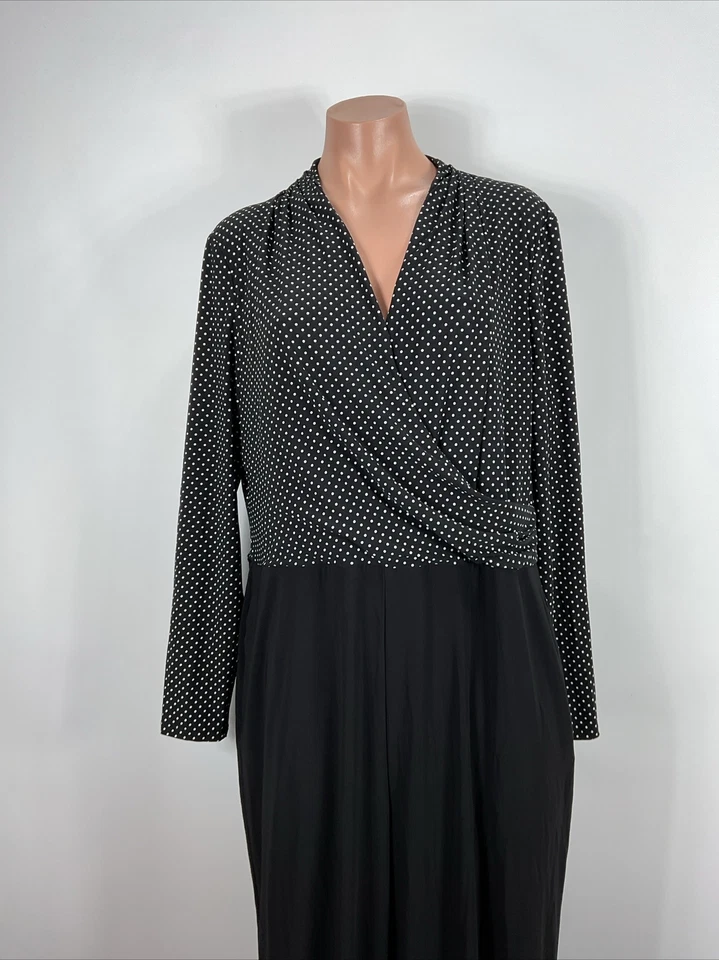 RALPH LAUREN черный белый горошек надежном верхний эластичный комбинезон брюки размер 16 - Изображение 3 из 4