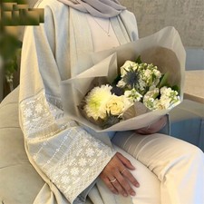 Open Cardigan Abaya Women Muslim Embroidery Kaftan Kimono Long Robes Islam Gown