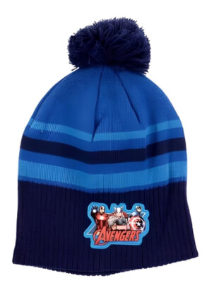 Marvel Avengers Mütze Bobble Hat Einheitsgröße Acryl Blau