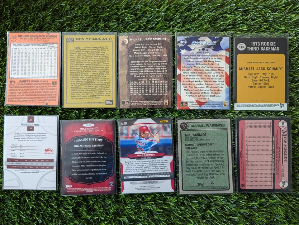 Mike Schmidt Lote (20) - 1981-2024 Donruss, Fleer, Panini, Ted Williams & Topps Foto 4 de 4