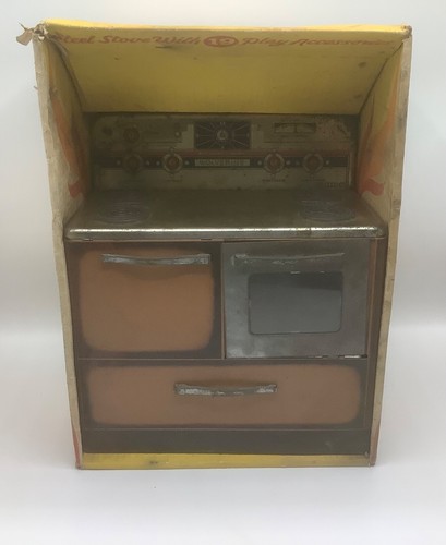Wolverine Metal Toy Brown Stove/Oven w/plastic toys & original Packaging-RARE - Picture 2 of 11