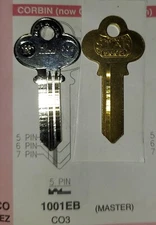 Corbin / Russwin, 1001EB, CO3, 5CO2, 01EB, (5 Pin) (1)  Vintage   Key Blank. 