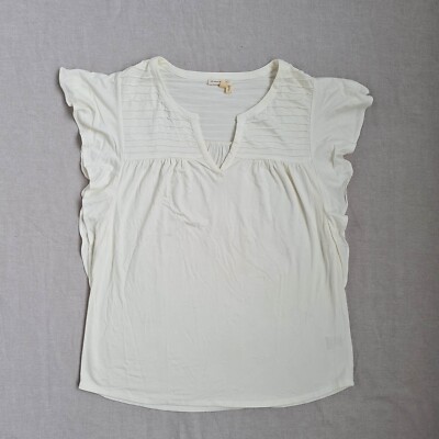 Anthropologie Meadow Rue Damen Bluse Gr. S Kurzarm Oberteil Cottage Core