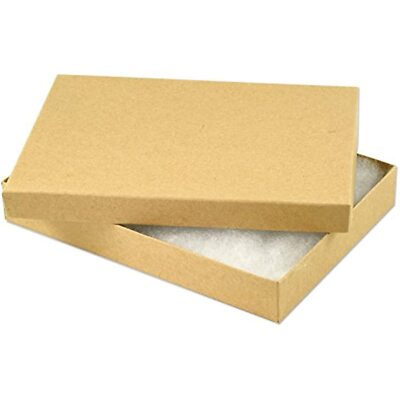 Kraft Paper Cotton Filled Jewelry Box #75 (Pack of 10)