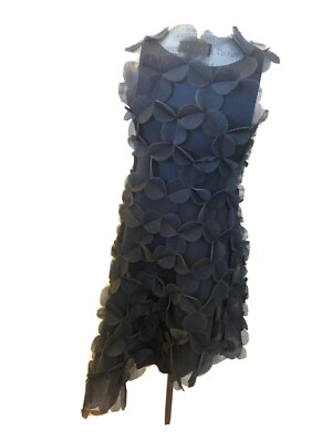 PASKAL, black dress  , 3D Laser ,Mesh Floral SemiSheer ,Applique Dress ,S/M