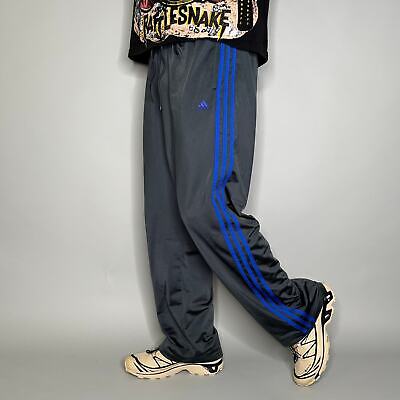 Vintage Adidas Sweatpants Mens L Dark Grey Polyester Blue 3 Vintage Adidas Sweatpants Mens L Dark Grey Polyester Blue 3