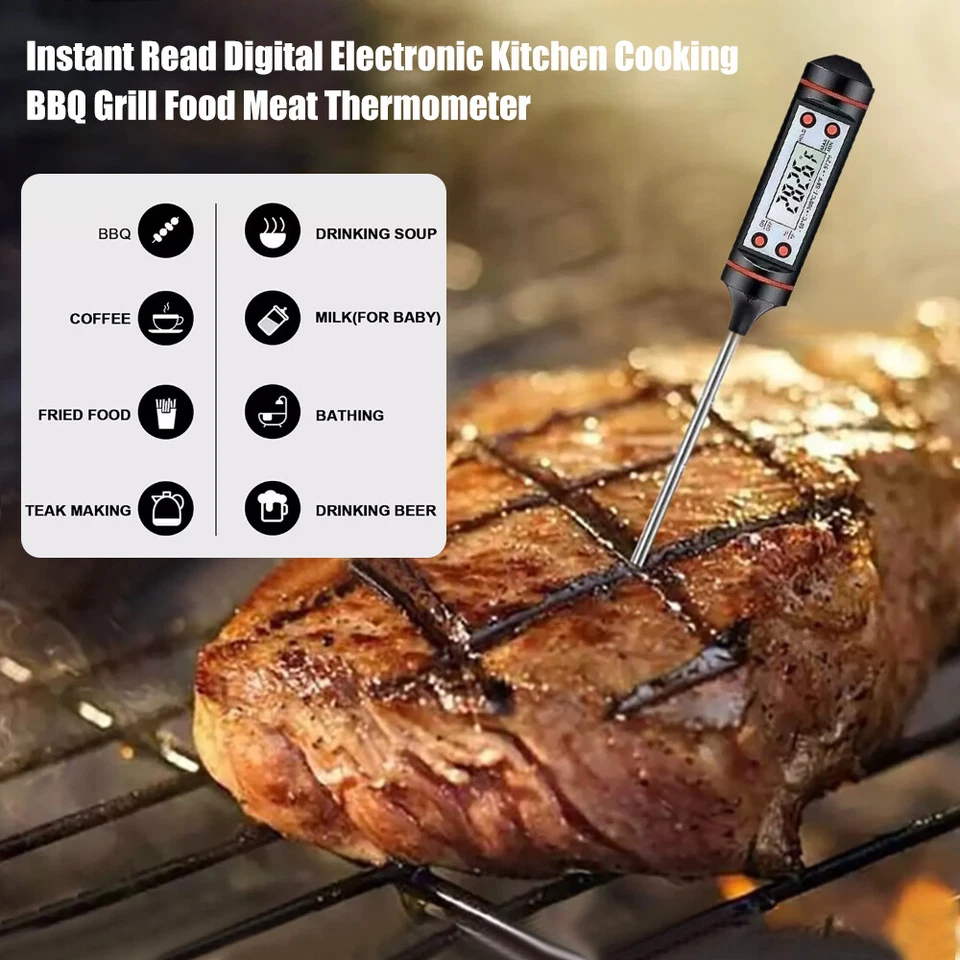 Digital Thermometer BBQ Ofen Fleisch Grill Fleischthermometer Grillthermometer - Bild 2 von 4