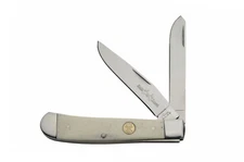 Rite Edge Large Trapper Pocket Knife White Bone Handles 211450