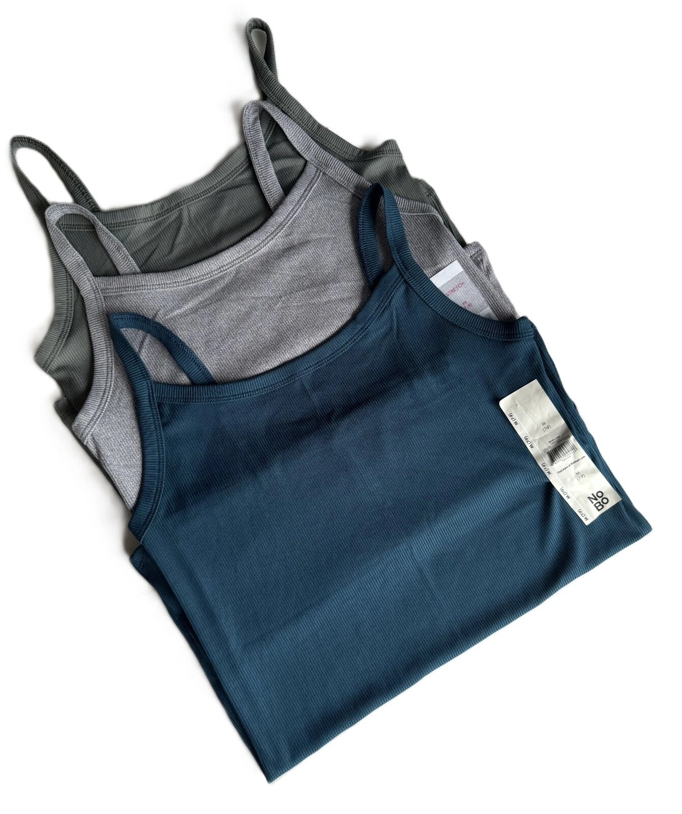 3 PACK No Boundaries NOBO Elastic Tank Top Ribbed Cami ALL COLORS SIZES NEW
