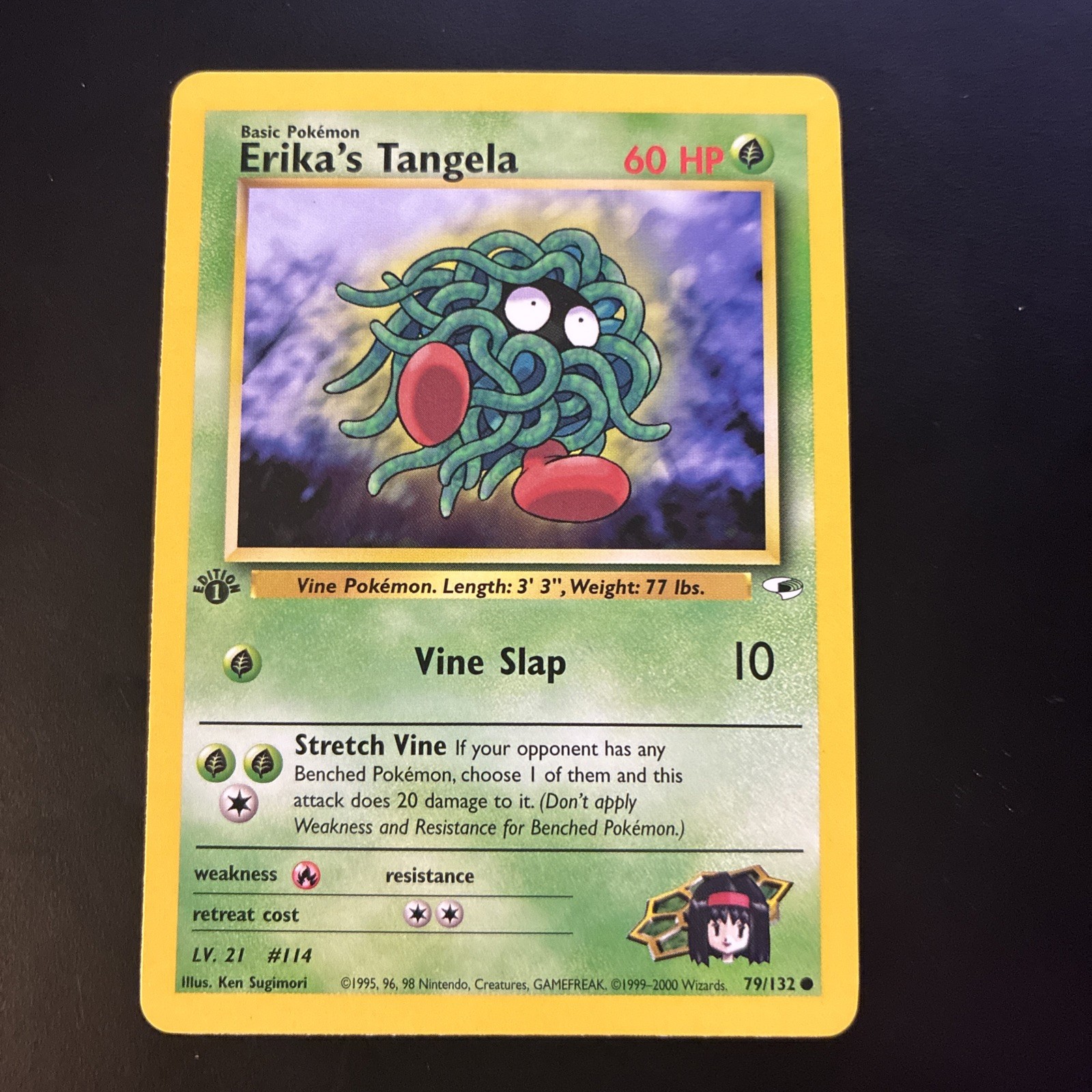Erika's Tangela 79/132 - 2000 Gym Heroes 1st Edition Pokemon Common Card NM