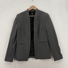 J.Crew 365 Going-Out Blazer Womens 8T Gray Open Front Work Jacket Tailored Twill