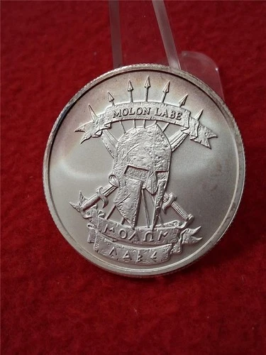 NO DATE "MOLON LABE" COME AND TAKE IT 1oz UNCIRCULATED FINE SILVER ROUND #M-1615