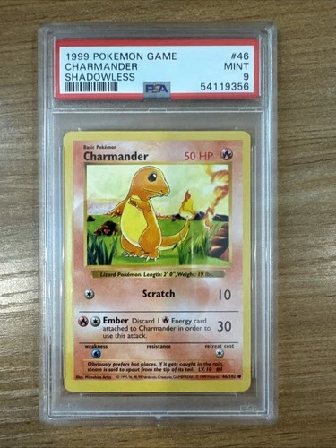 Pokemon Base Set Shadowless Charmander 46/102 PSA 9
