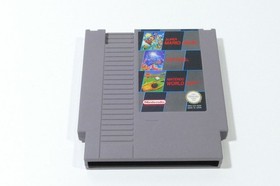 3x Nintendo NES Spiel - Mega Man 2, Super Mario, Tetris, World Cup, Snake Rattle