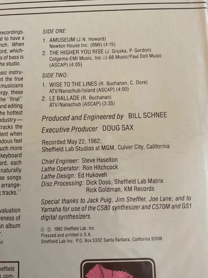 The Sheffield Track Record Sheffield Lab 20 Vinyl LP Album New Sealed - Image 3 of 4