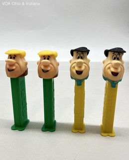 PEZ Flintstones Lot of 4 Fred Flintstone & Barney Rubble 1992 Vintage
