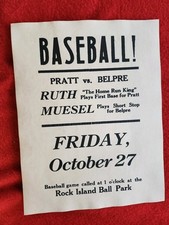 Babe Ruth Baseball Poster Pratt Kansas 
